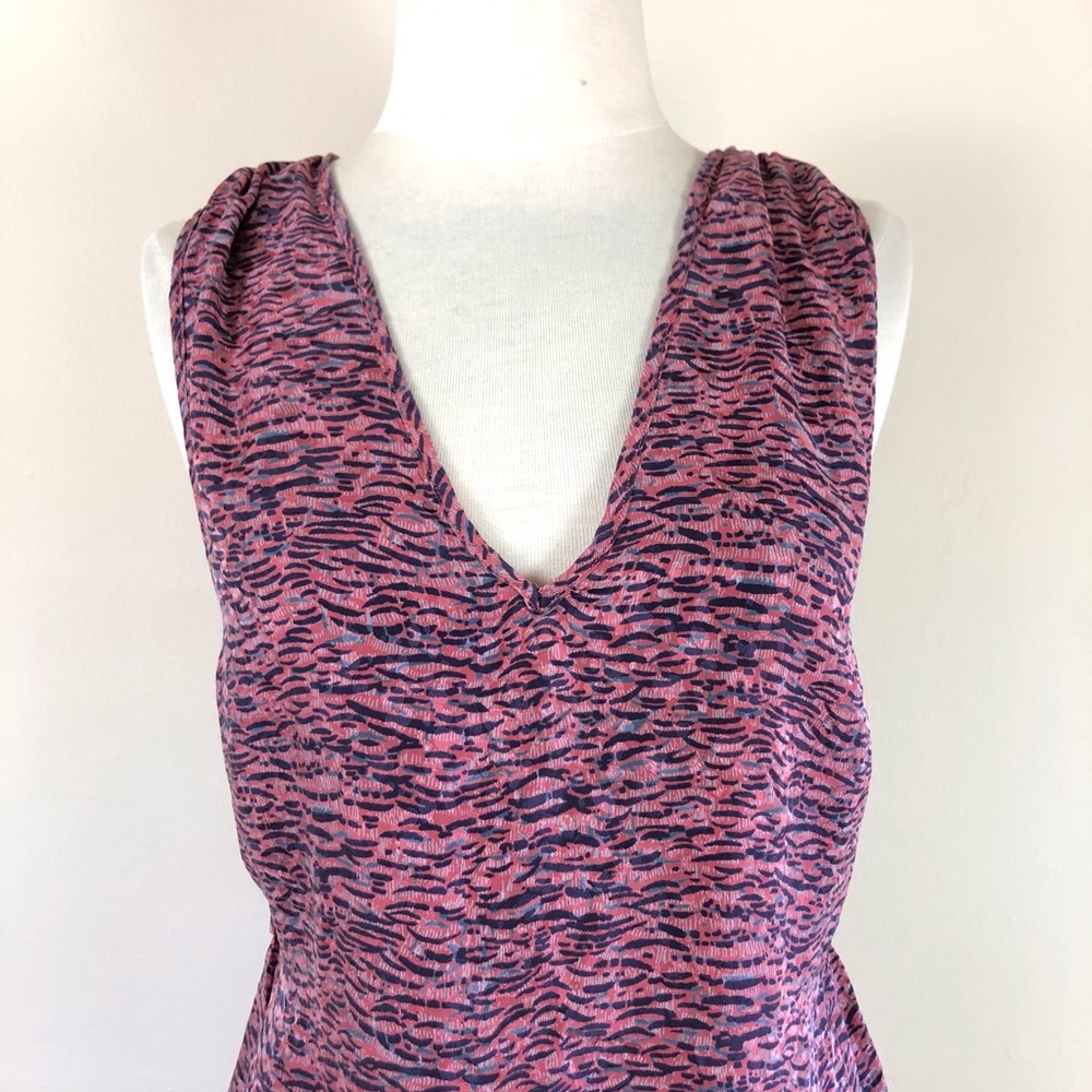 designer silk mini dress open side bust open back sheath dress abstract print - Picture 5 of 11
